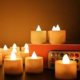 Electric Candles, Flameless Tea Candles Glowing Color with Remote control and Timer Perfect Realistic Battery-Powered Decoration Parties Events Tea Light Candles (24Pack)