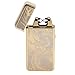 DROK® Environmental Electronic Cigar Lighter, Rechargeable Battery Powered USB Lighter, Dual Arc Gold Lighter with Dragon Pattern, Windproof Frameless Lighter, Great for Xmas Gift, Collection