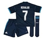 2015/2016 Christiano Ronaldo #7 Real Madrid Kids Youth Alternative Blue Jersey & Shorts
