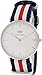 Daniel Wellington Classic Canterbury 36mm Unisex Watch, Japanese Quartz Movement Classic Fabric (Polyester) Silver Watches for Men and Women