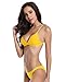 SHEKINI Women's Bathing Suit Sexy Triangle Bikini Low Waisted Two Piece Swimsuit(Medium, Yellow)