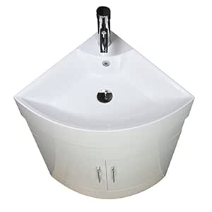 Lavabo mueble de baño armario de esquina - pie lavado soporte: Amazon