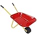 Costzon Kids Metal Wheelbarrow, Yard Rover Steel Tray, Metal Construction Toys Kart, Tote Dirt/Leaves/Tools in Garden for Toddlers, Red