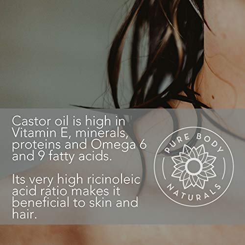 Castor Oil for Hair Growth, Eyelashes, Scar Removal and Stretch Mark Prevention - Cold-Pressed, 100% Pure, Hexane-Free Caster Oil by Pure Body Naturals, 16 Fl. Oz. (Label Varies) - Thumbnail 4
