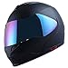 1Storm Motorcycle Street Bike Modular/Flip up Dual Visor/Sun Shield Full Face Helmet Matt Black