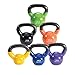 Body-Solid Vinyl Coated Kettlebell Set (KBVS105) with Kettle Grip Chrome Handle, Kettlebells for Weight Training and Core Workout Exercise Equipment, 5-30 lbs. Set