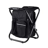 FOONEE Upgrade Backpack Cooler Chair, Portable Folding Camping Chair Stool Backpack with Cooler Insulated Picnic Bag for Hiking Camouflage Fishing