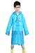 AIRCEE Age 6~12 Kids Hooded Jacket Rain Poncho Raincoat Cover Long Rainwear (Blue)