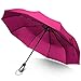 Rainlax Travel Windproof Umbrella Lightweight 10 Ribs Automatic Compact Canopy Umbrellas for Men/Women One Handed Operation