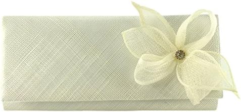 Elegance Collection Sinamay Diamante Occasion Bag in Ivory, size: One Size