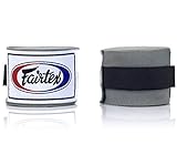 Fairtex HW2 Handwraps New Color Full-Length Elastic 100% Cotton - Length about 180 Inches (Gray)