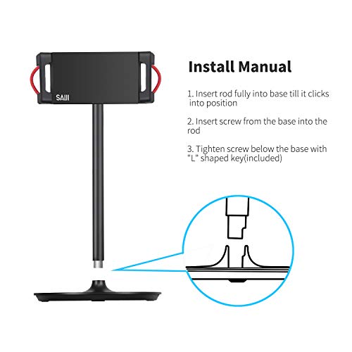 image for Tablet Ipad Stand Holder, SAIJI Adjustable Phone Stand, 360 Degree Rot
