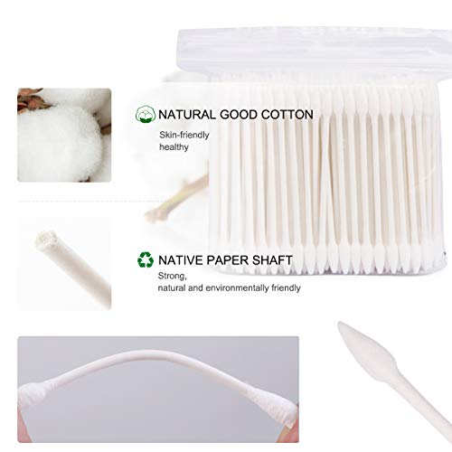 Amariver 600 Pieces Cotton Swabs,Disposable Precision Double Tips Cotton Swabs for Beauty Pet Care Baby Care(3 x 200pcs)