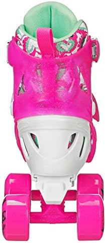 Roller Derby Girl's Trac Star Adjustable Roller Skate, White/Pink