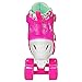 Roller Derby Girl's Trac Star Adjustable Roller Skate, White/Pink