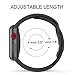 GHIJKL Sports Band Compatible for Apple Watch 38mm 40mm, Soft Silicone Replacement iWatch Wristband Compatible for Apple Watch Sport, Series 1, 2, 3, 4-Black/Black-38mm, 40mm