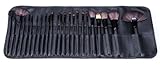 LOUISE MAELYS 24pcs Cosmetic Brush Set Beauty Makeup Kit + PU Leather Roll Pouch