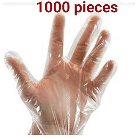 1000 pcs Plastic Transparent Disposable Clear Gloves