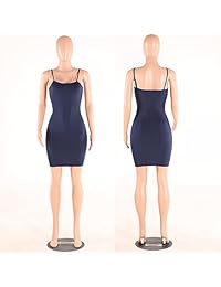 Antopmen - Vestido de mujer sexy sin espalda, sin mangas, fino, sin mangas, con tirantes, para fiestas