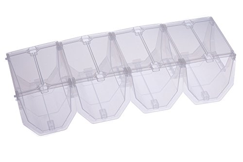 UPC 638888949328, Premium Clear Plastic Stackable In-Fridge Wine Rack - Pack of 4 Wine Racks