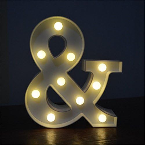Ampersand Symbol Decorative Light Up Sign Led Letters Decoration For Festival Party Wedding Holiday（&amp; Warm White&amp;Battery Operated） (&amp;)