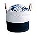 Alfie Sustainables Cotton Rope Basket (15? x 13?) - 100% Natural Decorative Woven Storage Basket Organizer with Leather Handles - for Living Room, Blankets, Toys, Laundry, Nursery, Baby Supplies