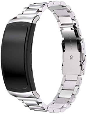 For Samsung Gear Fit 2 Pro Band, Replacement Bands Stainless Steel Bracelet Metal Watch Strap with Clasp for Samsung Gear Fit2 Smart Watch (Silver)