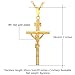 U7 18K Gold Plated Cross Necklace Polished Crucifix Pendant INRI Jesus Christ Piece Pendant for Women