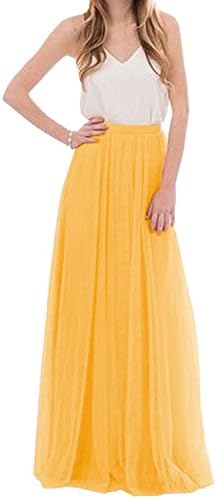 Uswear Women Wedding Long Tulle Skirt Dress Bridal Bridesmaids Floor Length High Waisted Maxi Tutu Party Dress