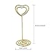 Bememo Gold Heart Shape Photo Holder Stands Table Number Holders Place Card Paper Menu Clips for Weddings, 12 Pack