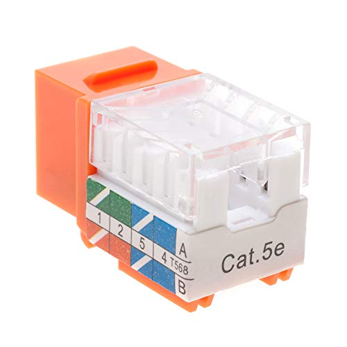 Cat5e-Ethernet-RJ-45-Keystone-Jack-Cat5-Punch-Down-Network-Orange-Choose-a-Pack-of-5102030-20