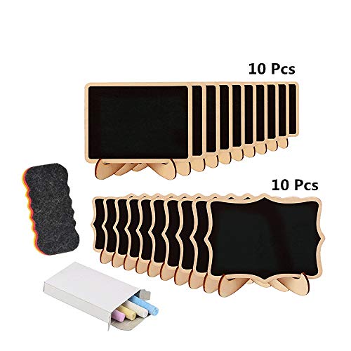 Mini Chalkboard Signs,20 Pack Small Blackboard Sign with Support Easels Wood Little Chalkboard for Message Board Signs and Weddings, Birthday Parties, Table Numbers - Thumbnail 7