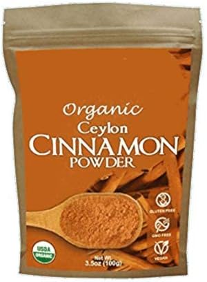 Premium Quality Organic Ceylon Cinnamon Powder by Tropical Green Organics , Anti-Inflammatory & Antioxidant, Raw, Gluten-Free & Non-GMO (3.5 ounces)