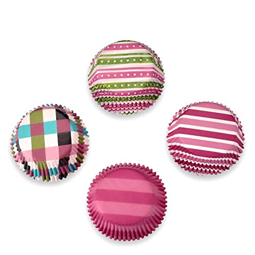 Gifbera Bright Standard Cupcake Liners, Pink/Green Multi-Colored Paper Baking Cups, 200-Count