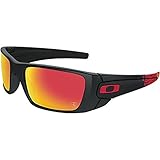 Oakley Men's Fuel Cell Scuderia Ferrari Sunglasses,Matte Black/Ruby Iridium,60 mm