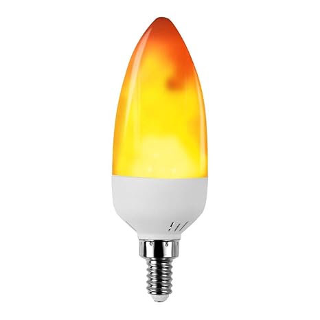 E14 LED Flamme Birne, Flammeneffekt Glühbirne, 150 Lumens, 1300K wahre Feuer Farbe, Dekorative Lampe für Weihnachten, Hallowe