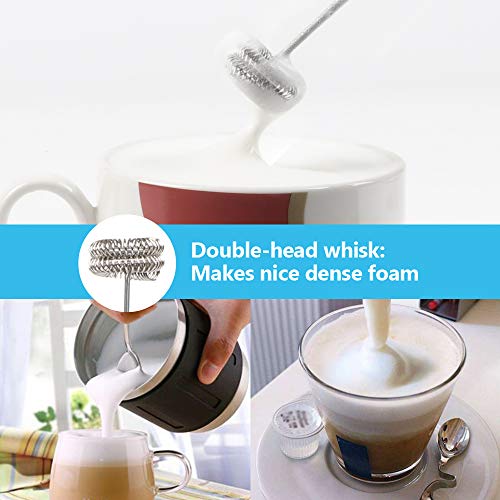 JSVER Milk Frother Rechargeable Electric Foam Maker for Coffee, Latte, Cappuccino, Hot Chocolate 2-Speed Handheld Electric Milk Frother Portable Automatic Foam Maker Sleek Drink Mixer