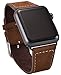 Apple Watch Genuine leather real strap watch band Suede band with 2 x metal buckle black Adapter Replacement Connector Luxury 1 pair 42 mm Basic, Sport, Edition - in Brown by OKCS