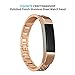 GHIJKL Bands Compatible for Fitbit Alta HR and Alta, Replacement Metal Small Large Super Classy Updated Wrist Band Silver Rose Gold Rose Gold