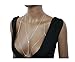 Fashion 21 Women's Sexy Simple Stone Body Chain Jewelry Bikini Bra Chain (Silver Tone)