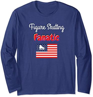 Unisex Figure Skating Fanatic Long Sleeve T-shirt for Skaters Medium Navy