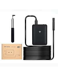 Inalámbrico, IP67 impermeable Wifi endoscopio boroscopio 2.0 MP HD Flexible cámara de inspección para Smartphone Android y iOS, iPhone y tablet    5.5 yard), color negro