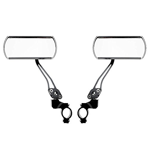 Youzpin 2Pcs Adjustable 360 Dgree Rotating Mountain Road Bike Safty Rear View Mirror, Flexibility Bicycle Handlebar Rearview Mirror Cycling Wide Angle Handlebar End Rear Back View Aluminum - Thumbnail 7