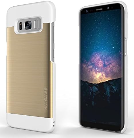 Galaxy S8 Case, HANSMARE INO LINE [Brushed Polycarbonate Textures][Shockproof][Drop Protection][Gold] Premium Shock Absorbing Protective Case for Samsung Galaxy S8 5.8"(2017) (Gold White)