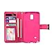 IZENGATE Samsung Galaxy Note 4 Wallet Case - Executive Premium PU Leather Flip Cover Folio with Stand (Deep Rose Pink)