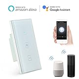 Smart Dimmer Switch, Teepao Wireless Wifi Touch Dimmer Wall Panel Switch Work with Amazon Alexa/Google Home/APP Remote Control, Support IOS and Android System, AC 100-240V - Neutral Line Required