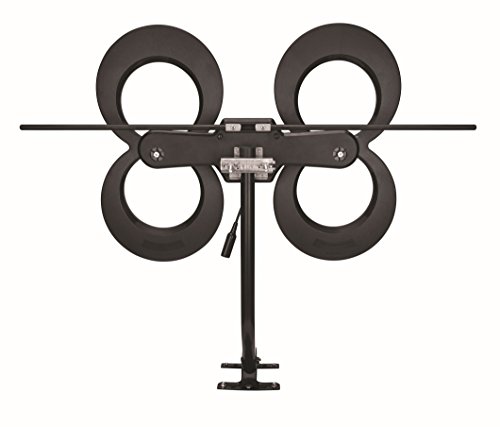 Antennas Direct ClearStream 4MAX TV Antenna, 70+ Mile Range, Multi-directional, Indoor, Attic, Outdoor, 20-inch Mast with Pivoting Base, All-Weather Mounting Hardware, 4K Ready, Black - C4MVJ