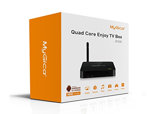 MyGica ATV 585 Quad Core 1080P Ultra Smart TV Box, Premium Streaming Media Player with HEVC H.265 Codec, Powered by Android 4.4 KitKat with XBMC/KODI