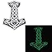 Glow in Dark Mjolnir The Hammer of Thor in Norse Patch Embroidered Badge Fastener Iron On Sew On Emblem