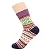 Zando Women Plus Size Thigh High Stockings Thin Over the Knee Tube Socks Long Sport Tights Striped Leg Warmers Sock Fluorescence Purple US Size 8-12
